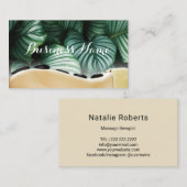 Massagetherapie Tropische bladeren Wellness Spa Visitekaartje (Voorkant / Achterkant)