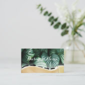 Massagetherapie Tropische bladeren Wellness Spa Visitekaartje (Staand voorkant)