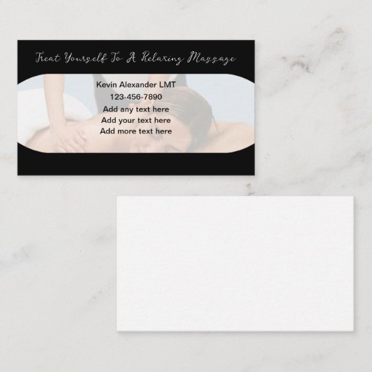 Massagetherapie Unieke moderne Visitekaartjes (Voorkant / Achterkant)