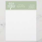 Massagetherapie van Elegant Classy Tree YOGA Studi Briefhoofd (Voorkant)