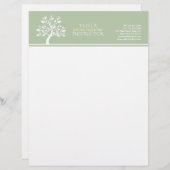 Massagetherapie van Elegant Classy Tree YOGA Studi Briefhoofd (Voorkant / Achterkant)