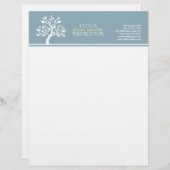 Massagetherapie van Elegant Classy Tree YOGA Studi Briefhoofd Ontwerp (Voorkant / Achterkant)