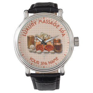 Massagetherapie van Spa Salon Candle Stone met naa Horloge