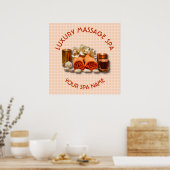 Massagetherapie van Spa Salon Candle Stone met naa Poster (Keuken)