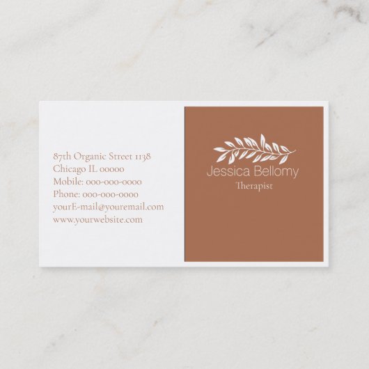 Massagetherapie Visitekaartje (Achterkant)