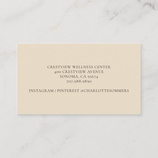 Massagetherapie Visitekaartje (Achterkant)