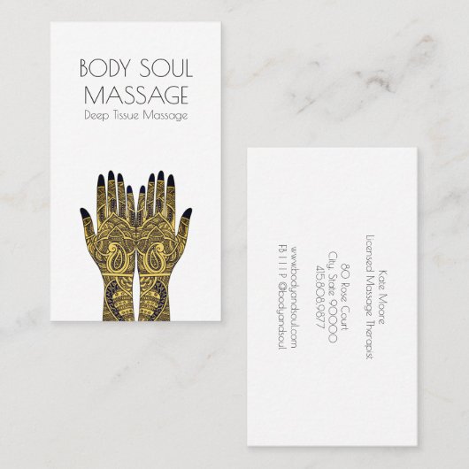 Massagetherapie Visitekaartje (Voorkant / Achterkant)