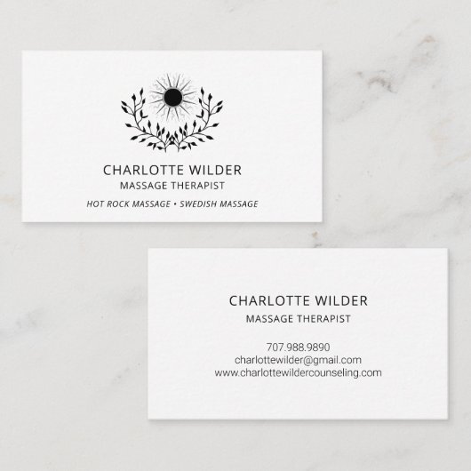 Massagetherapie Visitekaartje (Voorkant / Achterkant)