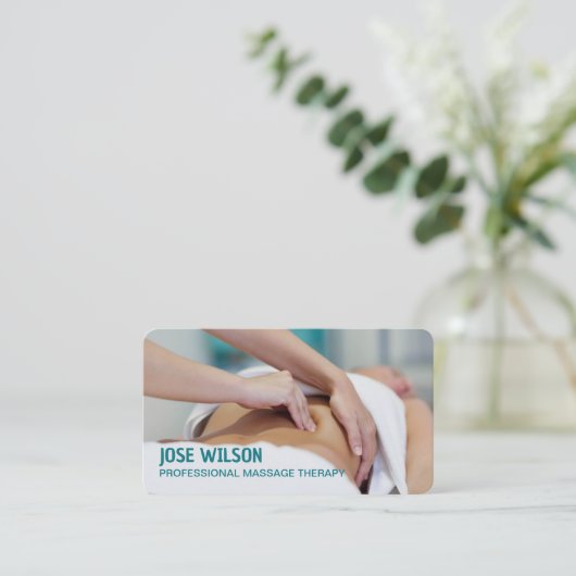 Massagetherapie Visitekaartje (Staand voorkant)