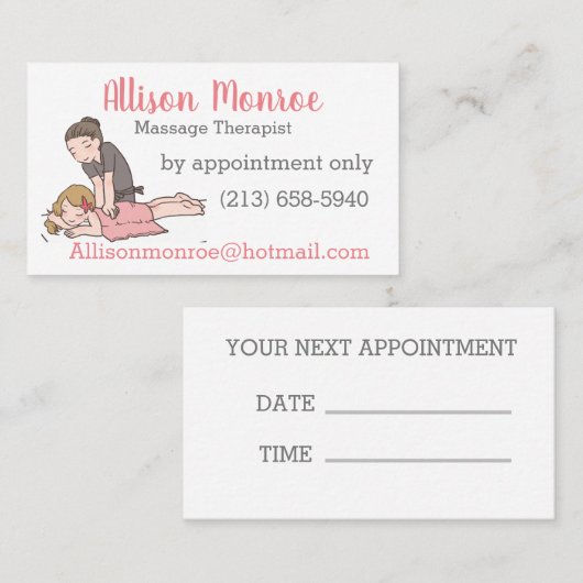 Massagetherapie Visitekaartje (Voorkant / Achterkant)
