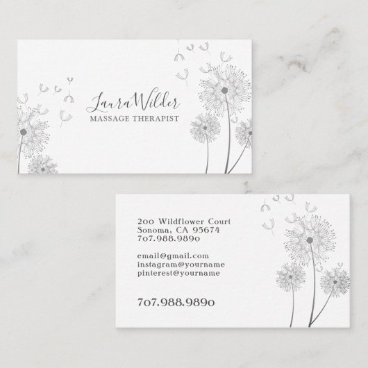 Massagetherapie Visitekaartje (Voorkant / Achterkant)
