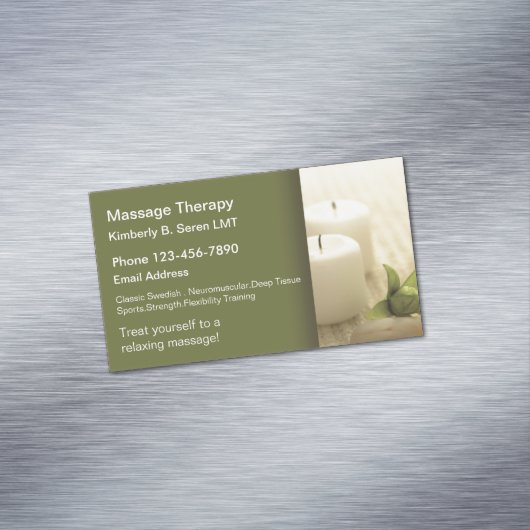 Massagetherapie Visitekaartje magneten (Voorbeeld)