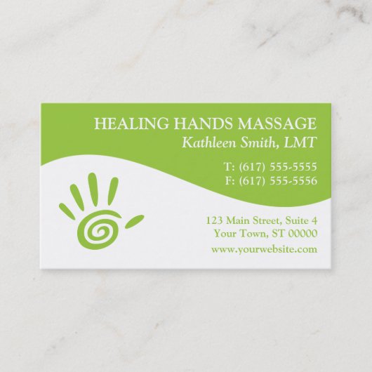 Massagetherapie Visitekaartjes (Voorkant)