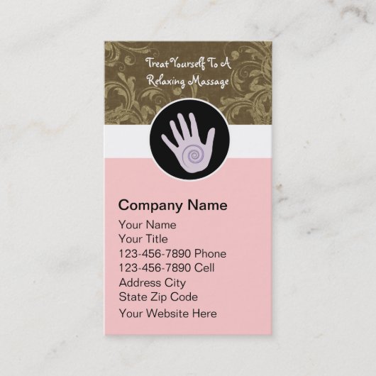 Massagetherapie Visitekaartjes (Voorkant)