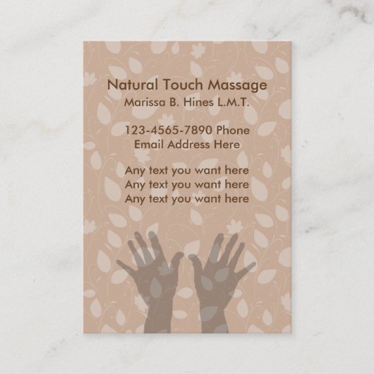 Massagetherapie-Visitekaartjes Visitekaartje (Voorkant)