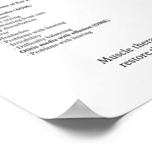 Massagetherapie voor de spieren bij otitis Media Poster (Hoek)