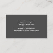 Massagetherapie voor voetwortels Elegant Grey Refl Visitekaartje (Achterkant)