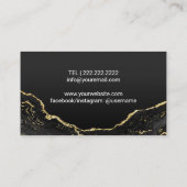 Massagetherapie voor voetwortels Modern Black Gold Visitekaartje (Achterkant)