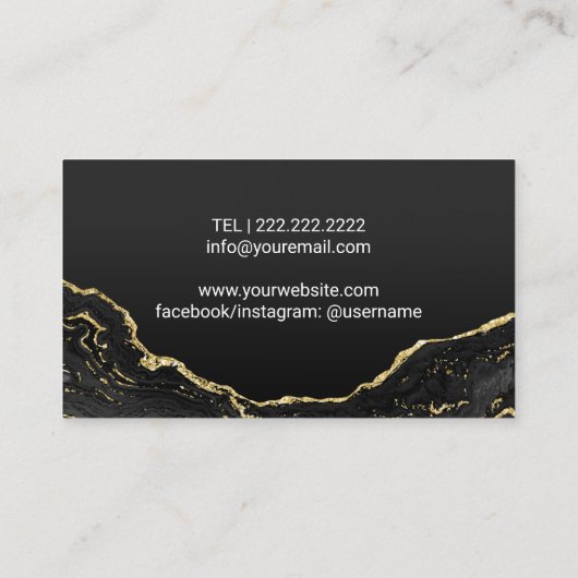 Massagetherapie voor voetwortels Modern Black Gold Visitekaartje (Achterkant)