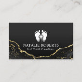 Massagetherapie voor voetwortels Modern Black Gold Visitekaartje (Voorkant)
