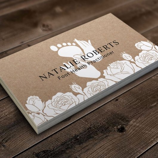 Massagetherapie voor voetwortels Podiatrist Floral Visitekaartje
