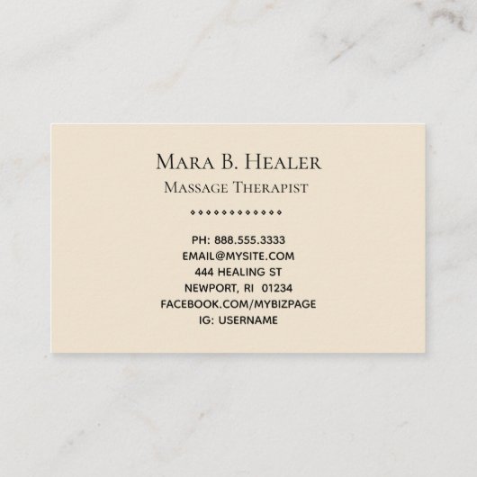 *~* Massagetherapie - Waterverf massagetherapie Visitekaartje (Achterkant)