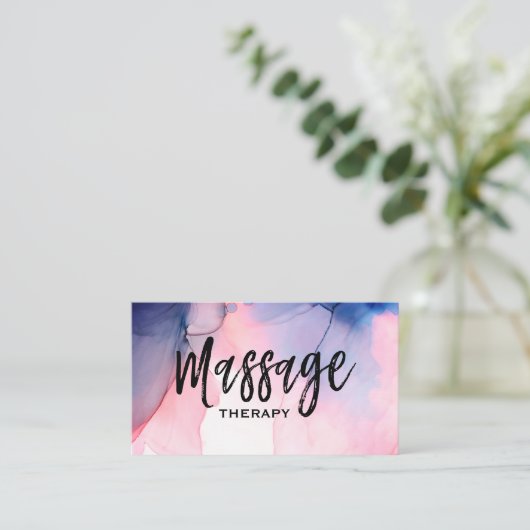 ** Massagetherapie - Waterverf massagetherapie Visitekaartje (Staand voorkant)