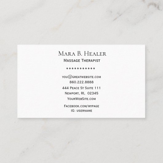 ** Massagetherapie - Waterverf massagetherapie Visitekaartje (Achterkant)