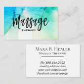 ** Massagetherapie ~ Waterverf massagetherapie Visitekaartje (Voorkant / Achterkant)