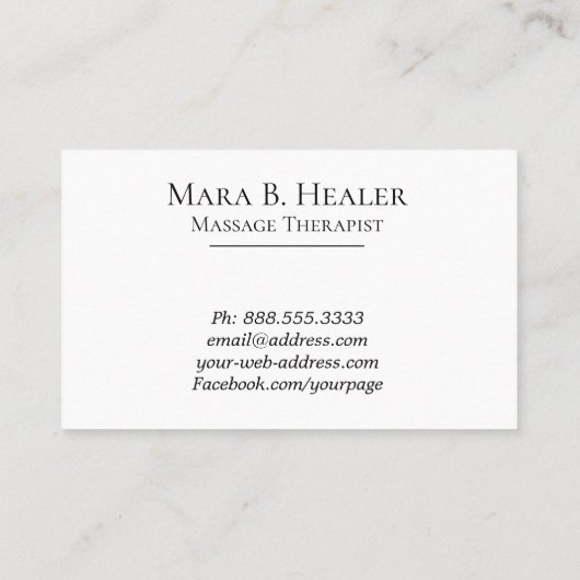 ** Massagetherapie ~ Waterverf massagetherapie Visitekaartje (Achterkant)