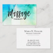 ** Massagetherapie ~ Waterverf massagetherapie Visitekaartje (Voorkant / Achterkant)