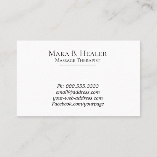 *~* Massagetherapie ~ Waterverf massagetherapie Visitekaartje (Achterkant)