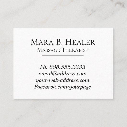 * * Massagetherapie * Waterverf massagetherapie Visitekaartje (Achterkant)