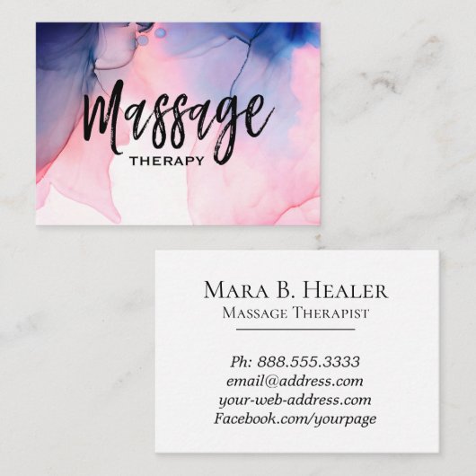 * * Massagetherapie * Waterverf massagetherapie Visitekaartje (Voorkant / Achterkant)