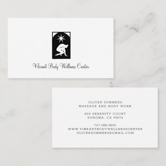 Massagetherapie Wellness Center Visitekaartje (Voorkant / Achterkant)