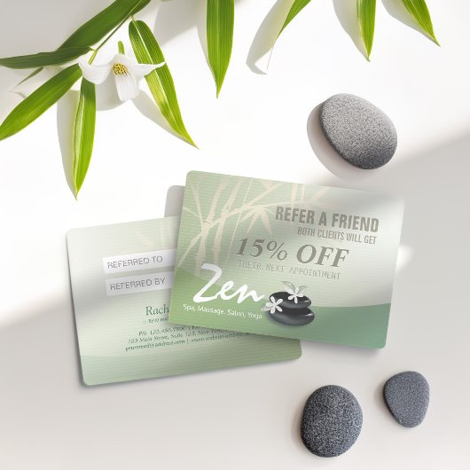 Massagetherapie YOGA SPA Salon Reference Discount Aanbevelingskaartje
