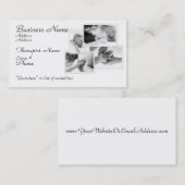 Massagetherapie, zwart-wit op wit visitekaartje (Voorkant / Achterkant)