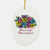 Massagetherapist Blooms Keramisch Ornament (Voorkant)