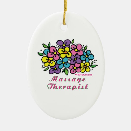 Massagetherapist Blooms Keramisch Ornament (Voorkant)