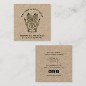 Massagetherapist Body Work Mehndi Henna Kraft Squ Vierkante Visitekaartje (Voorkant / Achterkant)