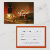 Massagetherapist Cadeaubon Kortingskaartje (Voorkant / Achterkant)