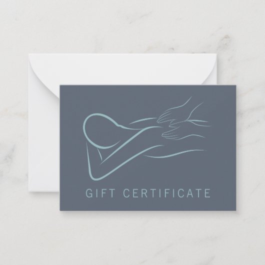 Massagetherapist Cadeaubon met envelop Notitiekaartje (Voorkant)