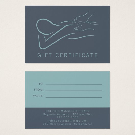Massagetherapist Cadeaubon Visitekaartje