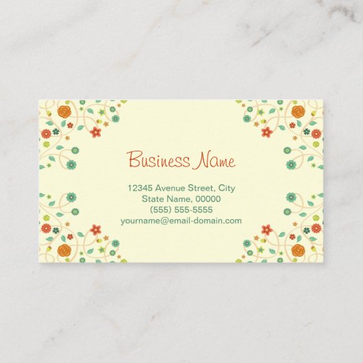 Massagetherapist - Chic Natuur Stylish Visitekaartje (Achterkant)