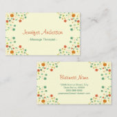 Massagetherapist - Chic Natuur Stylish Visitekaartje (Voorkant / Achterkant)