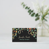 Massagetherapist - Elegant Swirl Floral Visitekaartje (Staand voorkant)