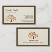 Massagetherapist - Elegant Swirl Whimsical Tree Visitekaartje (Voorkant / Achterkant)