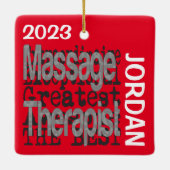 Massagetherapist Extraordinaire CUSTOM Keramisch Ornament (Achterkant)