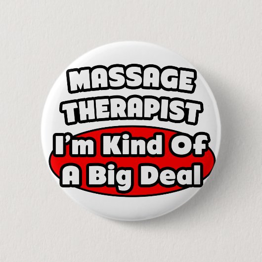 Massagetherapist... grote deal ronde button 5,7 cm (Voorkant)