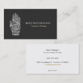 Massagetherapist Henna Dragonfly Tattoo Hand 5a Visitekaartje (Voorkant / Achterkant)